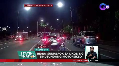 Rider Sumalpok Sa Likod Ng Sinusundang Motorsiklo Sona Video