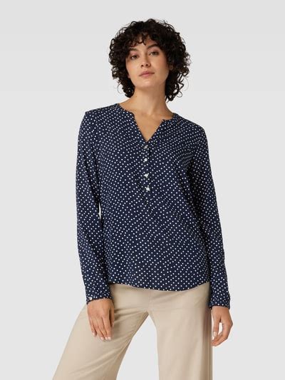 Montego Blusenshirt Mit Allover Muster Dunkelblau Online Kaufen