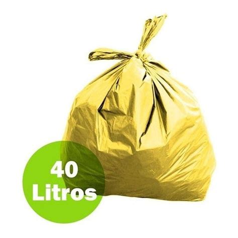 Saco De Lixo Amarelo 40 Litros Coleta Seletiva 100 Un No Shoptime