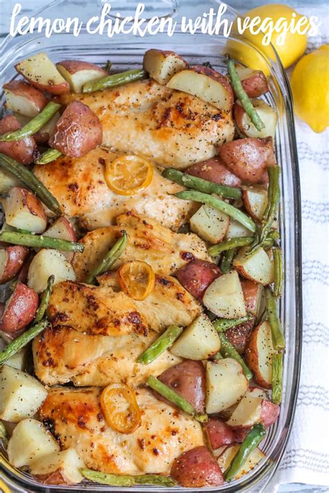 Roasted Lemon Garlic Chicken And Veggies Recipe Lauren Janae