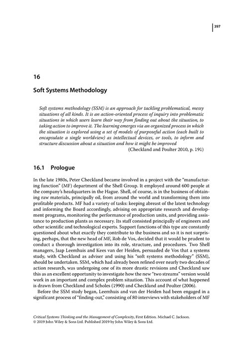 Soft Systems Methodology Critical Systems Thinking And The Management Of Complexity First