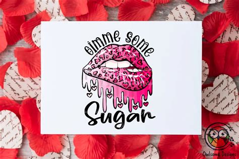 Sexy Lips Valentine Sublimation Png Design By Owlsome Designs