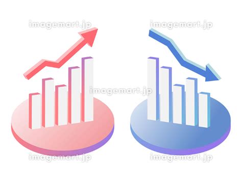 上昇グラフ下降グラフのイラスト素材 [133203072] イメージマート