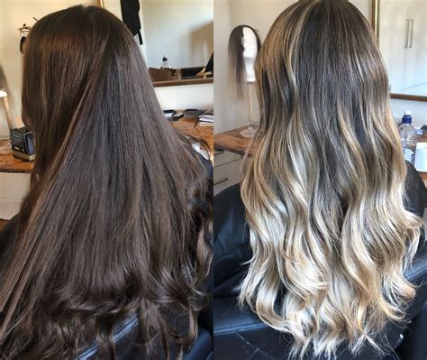 Transitioning balayage black hair to blonde has a shocking outcome 2