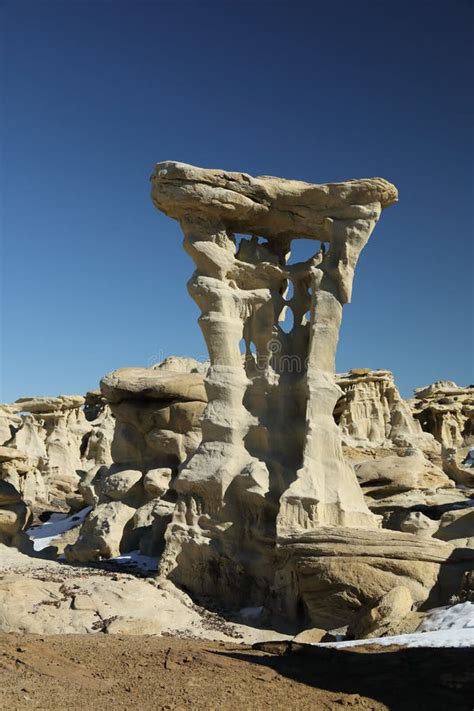 Strange Rock Formation In Bisti Badlands Valley Of Dreams New Mexico