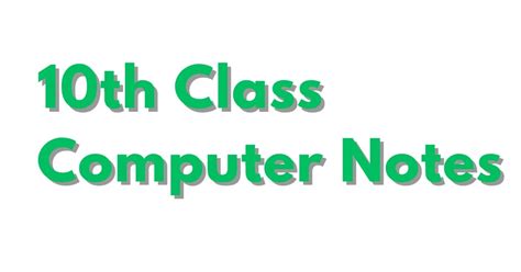 Class 10 Computer Science Notes Solution Key Books Pdf Test Preparation