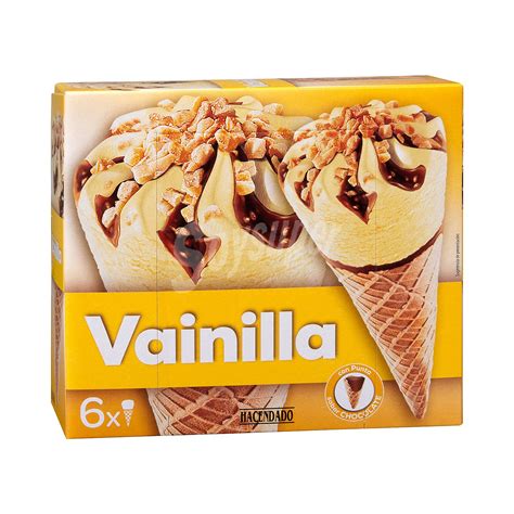 Hacendado Helado Cono Vainilla Pack 6 X 120 Ml