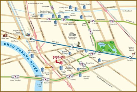 River city bangkok map - Map of river city bangkok (Thailand)