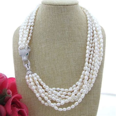 Fc Strands White Rice Pearl Necklace In Chain Necklaces