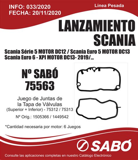 Lanzamiento Scania Motor Dc Euro Juego Juntas Tapa V Lvulas