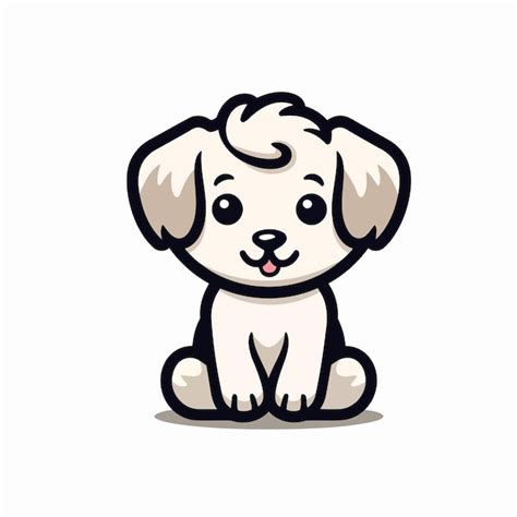 Mignon Chiot Chien Dessin Animé Mascotte Caractère Vecteur