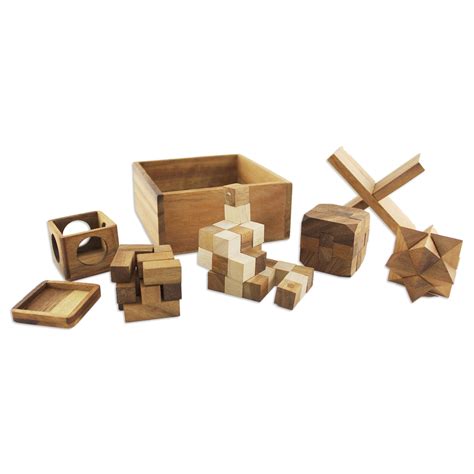 UNICEF Market | Handmade Set of Five Wooden Puzzles from Thailand ...