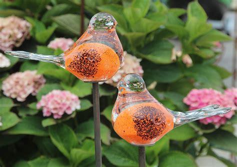 Bornh Ft Er Set Gartenstecker Glasvogel Deko Beetstecker Handarbeit