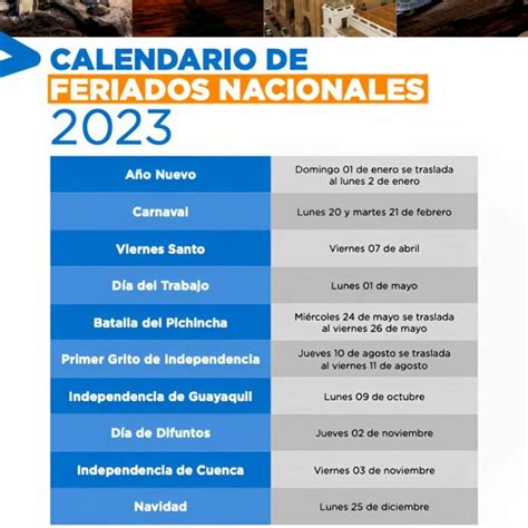 Estos Son Los Feriados Que Se Disfrutarán En 2023 En Ecuador El Comercio