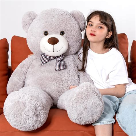 MorisMos Orso Peluche Gigante 120cm XXL Grigio Orsacchiotto Orsetto Di