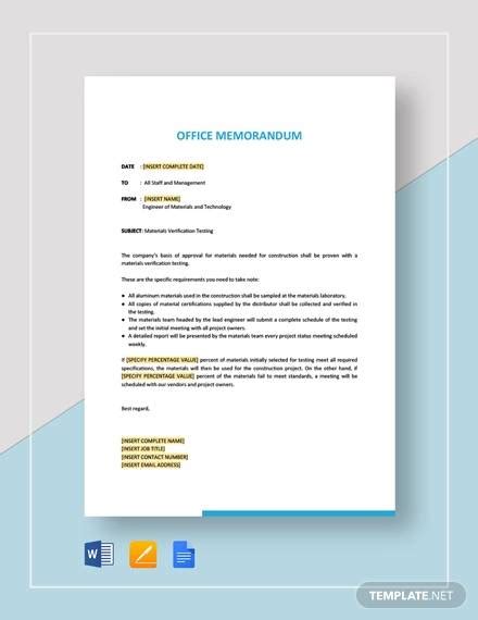 Free Sample Office Memo Templates In Pdf Ms Word