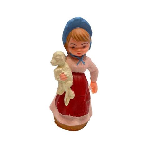 Figura Niña con Cordero 8 cm plástico moderno Belenes No solo fiesta