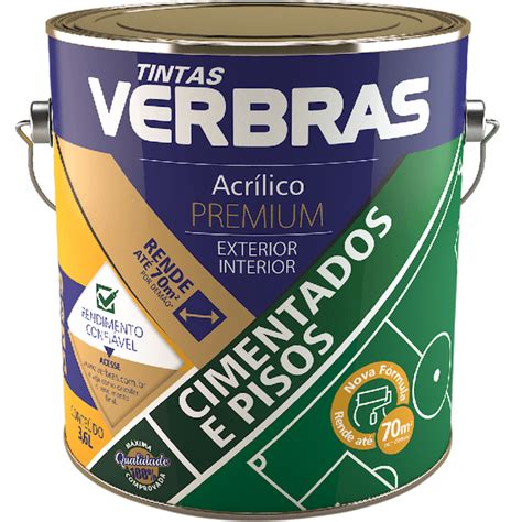 Tinta Piso Cimentado Premium Verbras Galão 3 6L CREL TINTAS