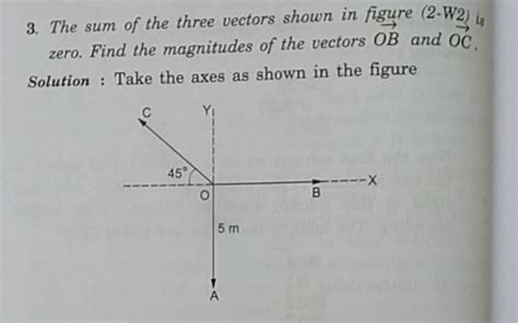 3 The Sum Of The Three Vectors Shown In Figure 2W2 Is Zero Find The