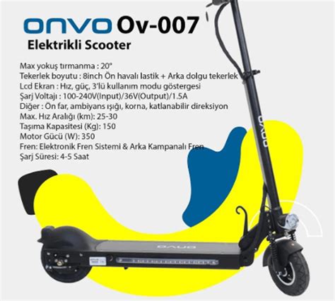 Onvo Ov Elektrikli Scooter Siyah Yorumlar Fiyat Trendyol