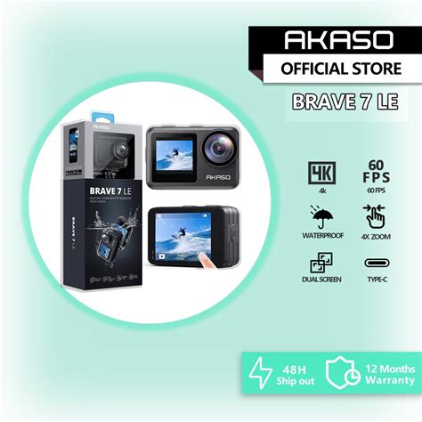 Akaso Brave 7 Le Action Camera 4K 1080P HD Dual Screen Sports Camera