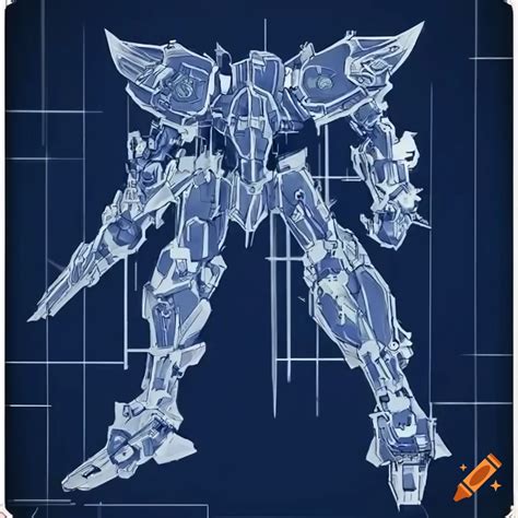 Blueprint Of Gawain Knightmare Frame Mech Code Geass Hyper Realistic