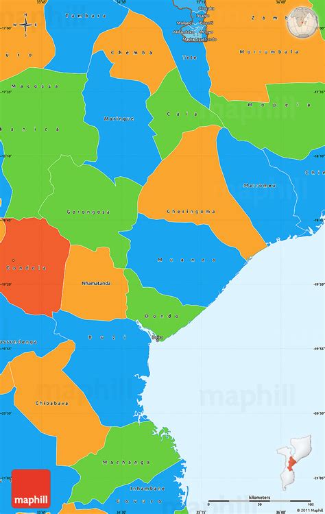 Political Simple Map of Sofala