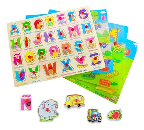 Tablero Educativo Abecedario Juguete Didactico Juego Letras Mercadolibre