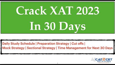 How To Prepare For XAT In 30 Days To Crack XAT 30 Days Detailed