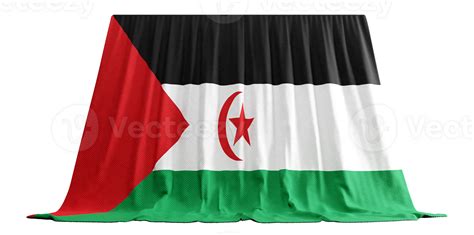 Sahrawi Arab Democratic Republic Flag Curtain In 3D Rendering Called