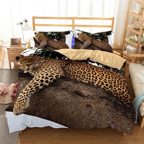 3d Animal Snow Leopard Printed 7 Bedding Setsduvet Cover Setqueen Size