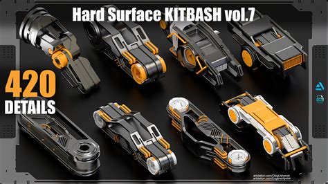 Artstation Hard Surface Kitbash Vol 7 420 Details Resources