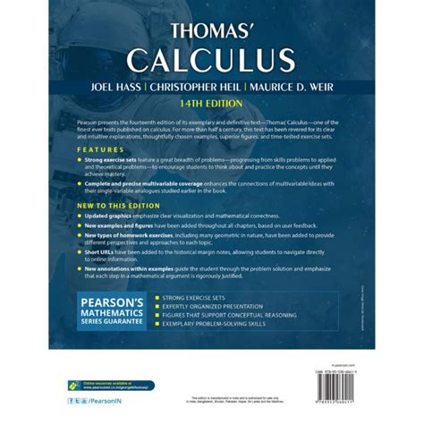 Thomas Calculus 14th Edition By George B Thomas Joel Hass Christopher