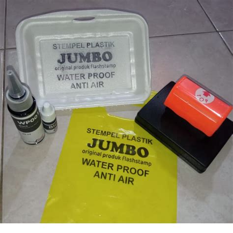 Jual Stempel Flash Plastik Jumbo Tinta Anti Air Waterproof Untuk Bahan