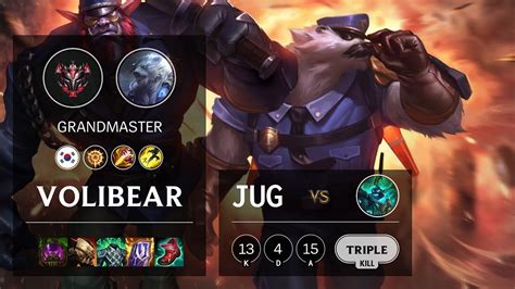 Volibear Jungle Vs Hecarim Kr Grandmaster Patch Youtube