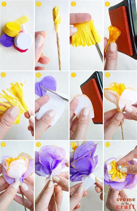 Diy Crepe Paper Flowers From Party Streamers Paper Flowers Crepe