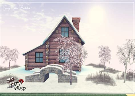Second Life Marketplace Taboo Snowy Cabin Backdrop Hud