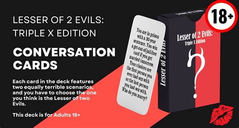 The Lesser Of 2 Evils Triple X Edition Gift Set Adults Only Sex Game Kinky Gift For Him Her