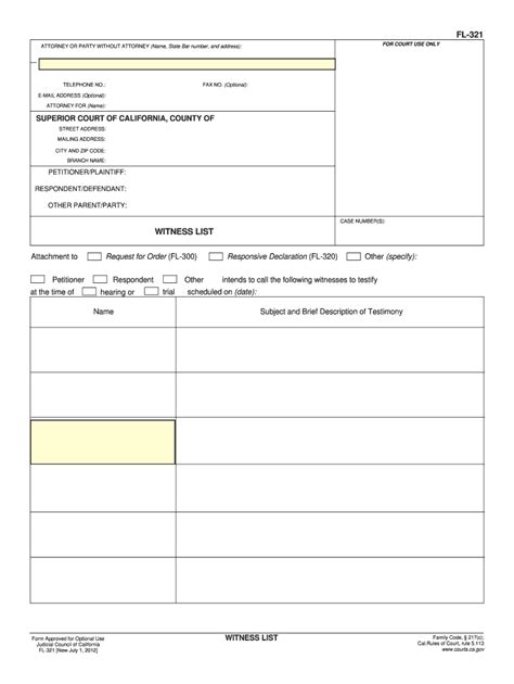 Witness List Template Fill Online Printable Fillable Blank Pdffiller