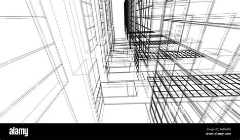 Modern Architecture Wireframe Concept Of Urban Wireframe Wireframe