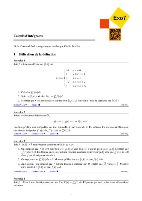 Exo7 Exercices De Mathématiques