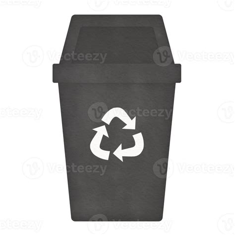 Grey Recycle Bin Watercolor Illustration 23980511 Png