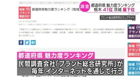 「都道府県魅力度ランキング 茨城県が再び最下位に」 めだかアイデアマラソンのブログ