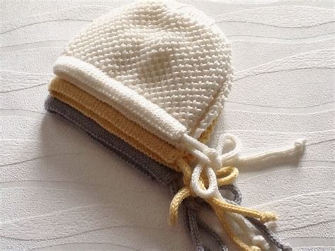 Hand Knitted Baby Bonnet Custom Made Baby Bonnet Perla Etsy