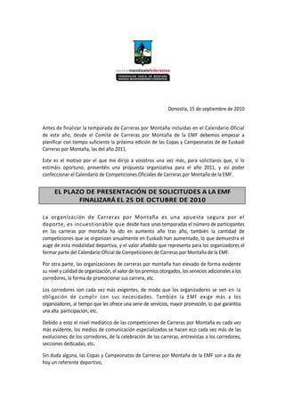 Convocatoria Carreras Por Monta A Pdf