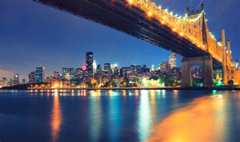 Queensboro Bridge By Night Stock Photo - Download Image Now - Cityscape, Downtown District, East ...