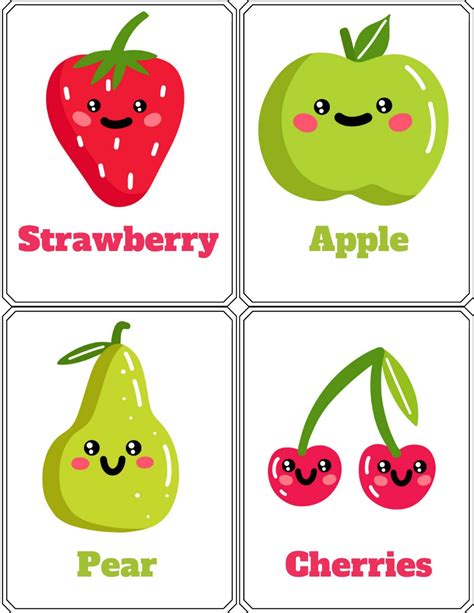 Flashcards En Ingl S Para Ni Os Fruits Ingl S Para Ni Os