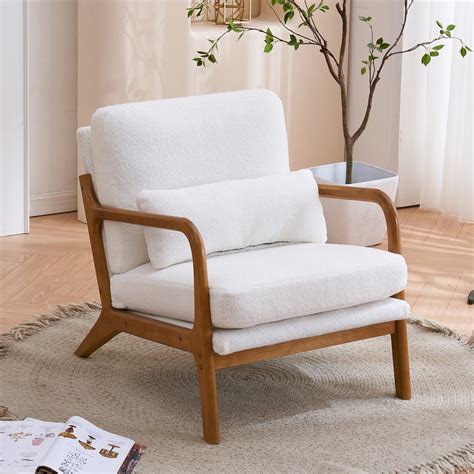 Btmway Mid Century Arm Chair Upholstered Fabric Accent Chairs With