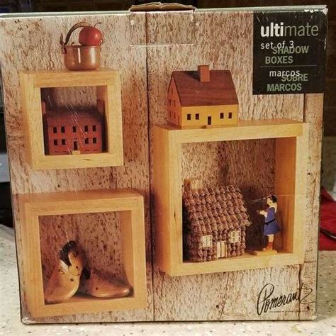 Shadow Boxes Set Of 3 Natural Solid Wood NIB Lil Dusty Online