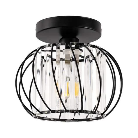 YANSUN 10 In 1 Light Black Modern Semi Flush Mount Ceiling Light For